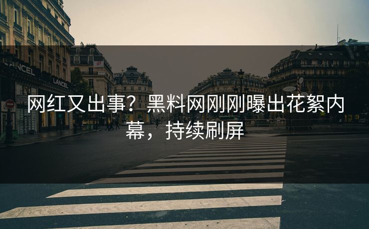 网红又出事？黑料网刚刚曝出花絮内幕，持续刷屏