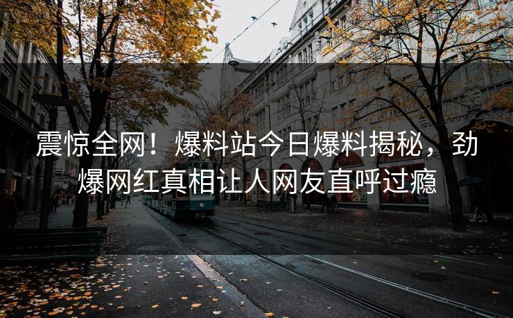 震惊全网！爆料站今日爆料揭秘，劲爆网红真相让人网友直呼过瘾