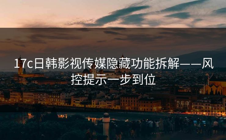 17c日韩影视传媒隐藏功能拆解——风控提示一步到位